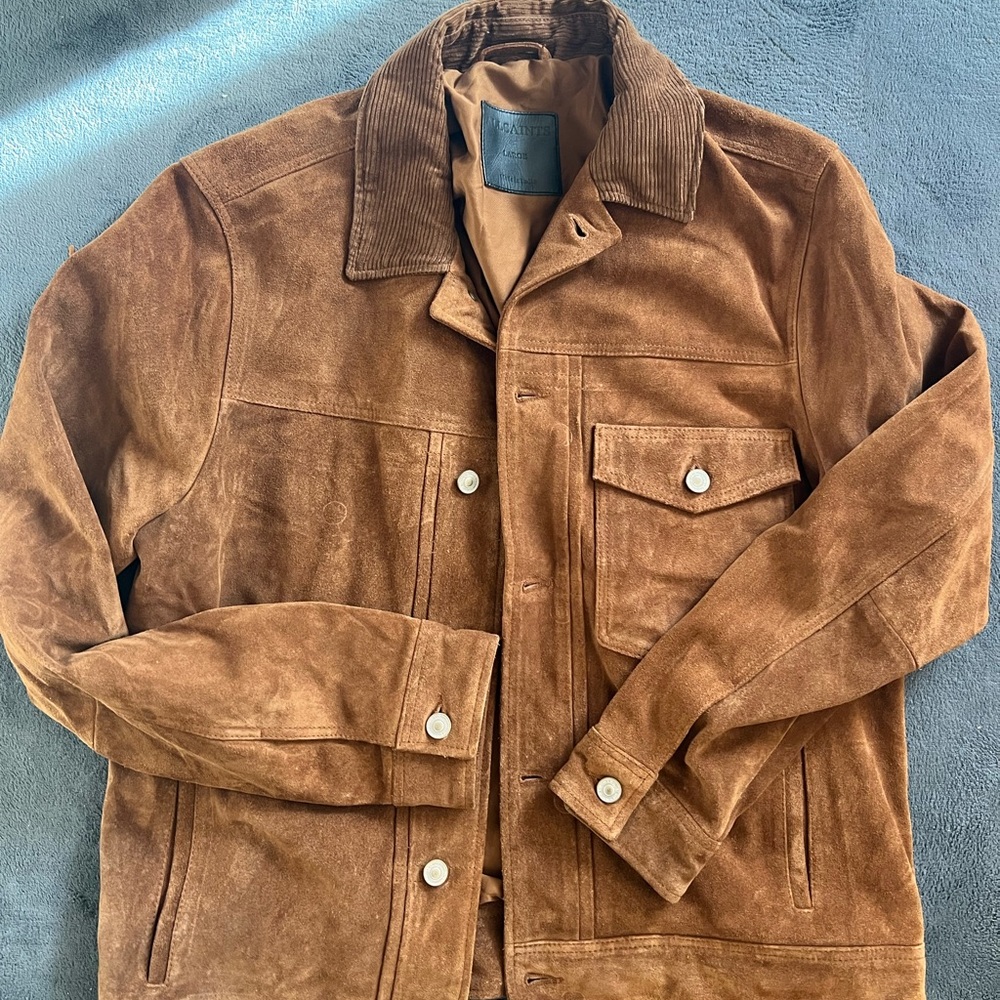 All Saints Tan Suede Jacket
